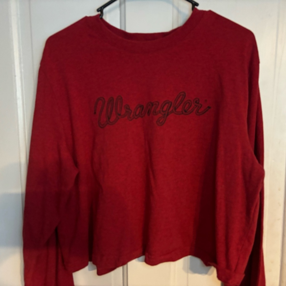 Wrangler Red Long Sleeve Shirt crop